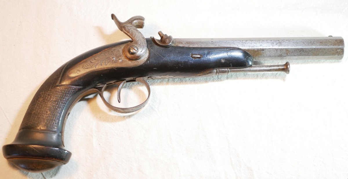 Pistolet d'Officier percussion calibre 14 mm fabrication de Liège 1830 - XIX LIS26PIS001