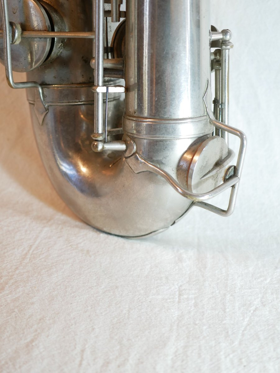 Saxophone Alto Ancien Français Argenté – Début XXe Siècle – Type Couesnon LIS26SAX001-photo-3