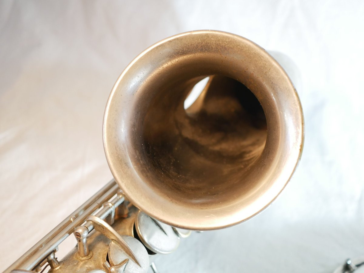 Saxophone Alto Ancien Français Argenté – Début XXe Siècle – Type Couesnon LIS26SAX001-photo-8