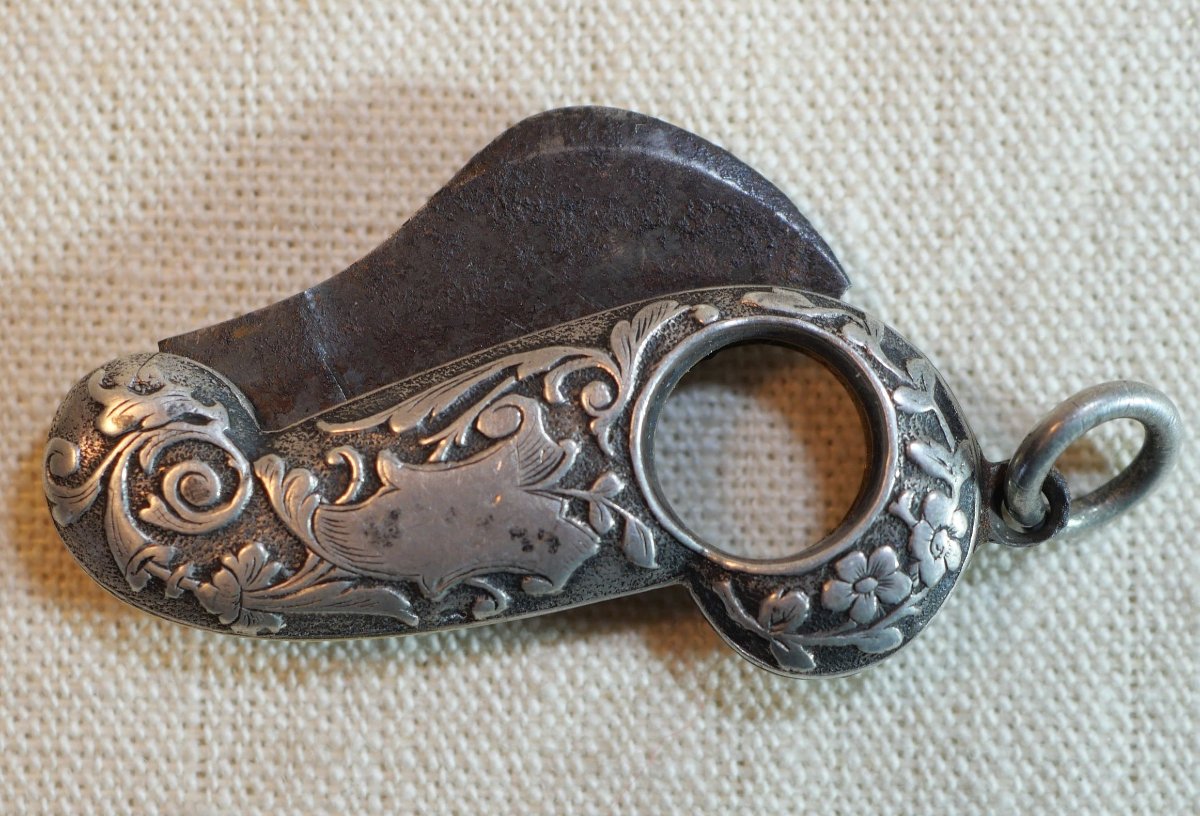 Coupe-cigare en argent et acier - Art Nouveau – XIXe siècle - SCH24CIG001-photo-2