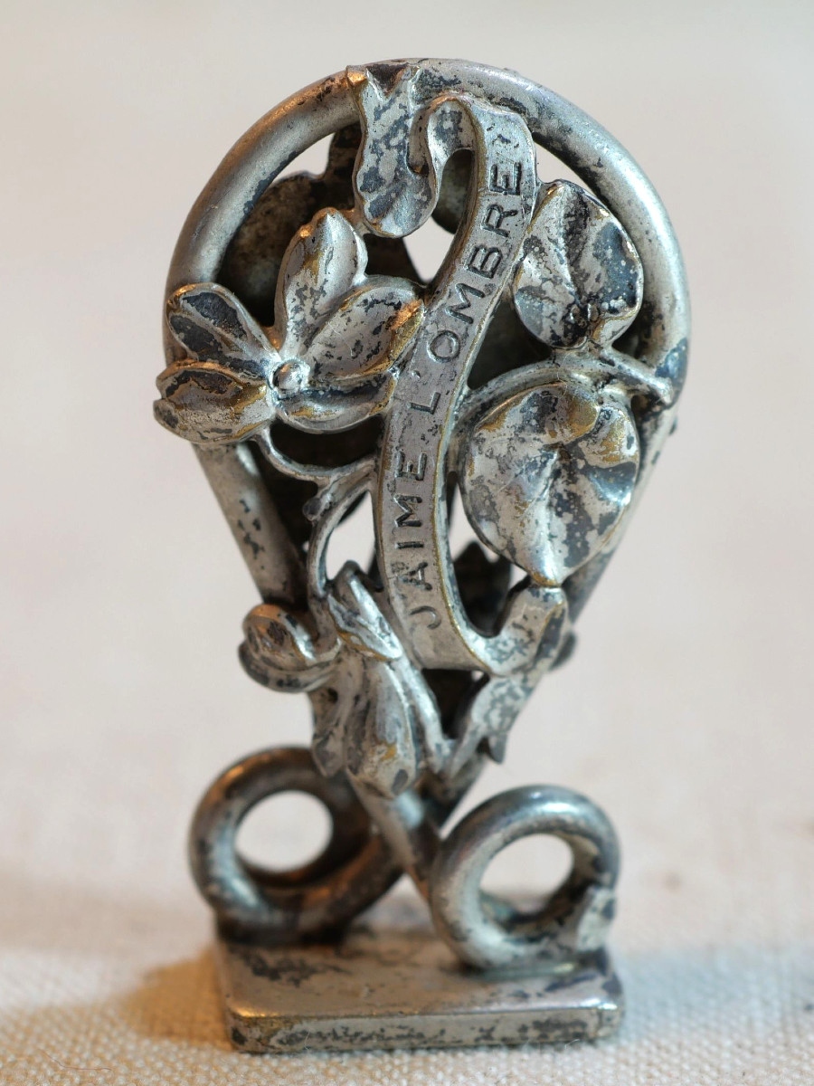 Art Nouveau Silver-plated Metal Cachet - Initials Kp - 