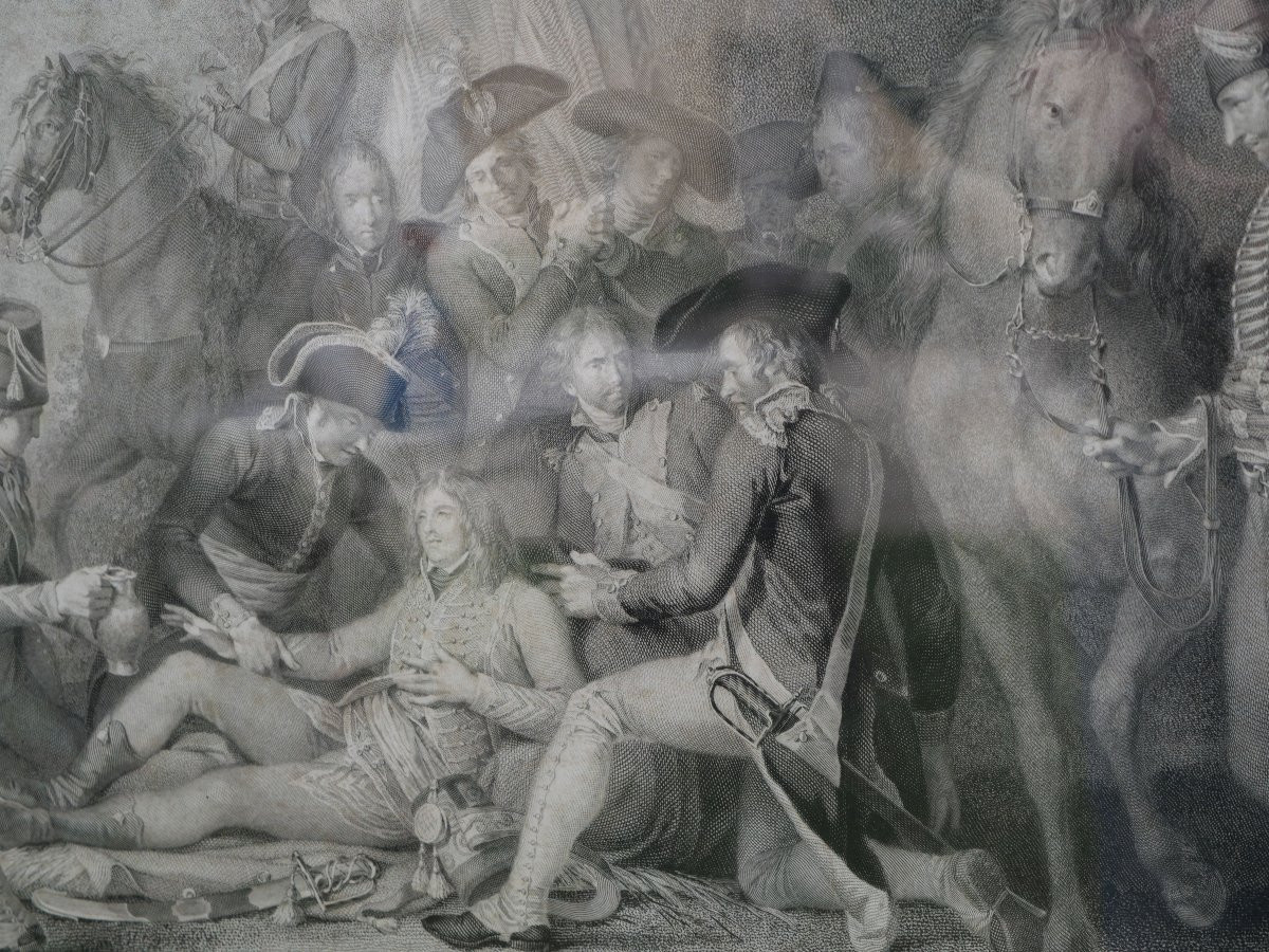 Large Engraving Framed Under Glass Mort Général Marceau Engraving Ingouf Le Jeune XIX Cae25mar001-photo-1