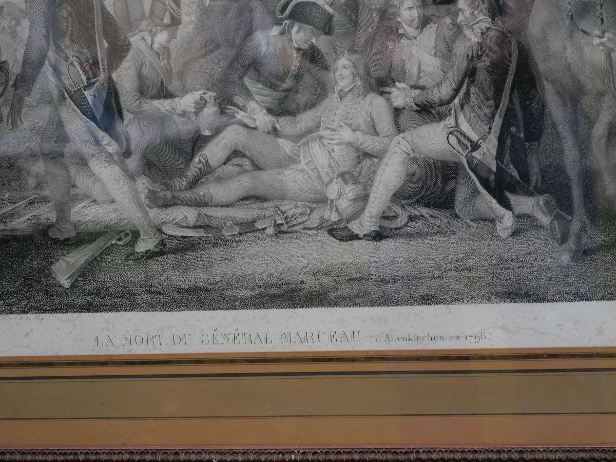 Large Engraving Framed Under Glass Mort Général Marceau Engraving Ingouf Le Jeune XIX Cae25mar001-photo-3