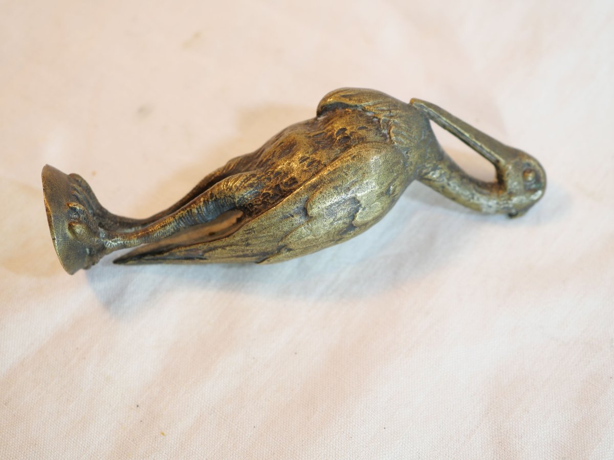 Automotive Radiator Mascot Heron Bronze Statuette Signed Below Sge24her001-photo-7