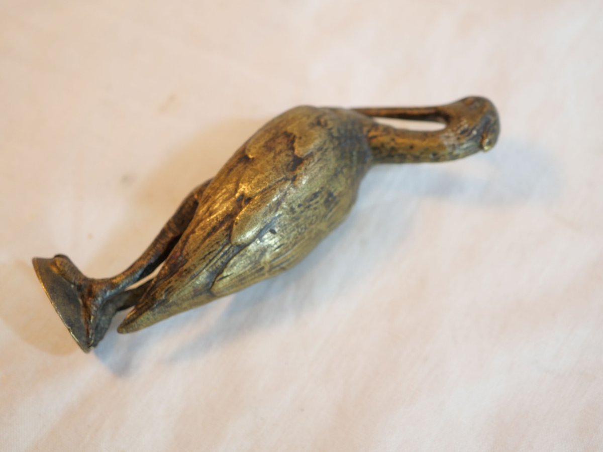 Automotive Radiator Mascot Heron Bronze Statuette Signed Below Sge24her001-photo-8