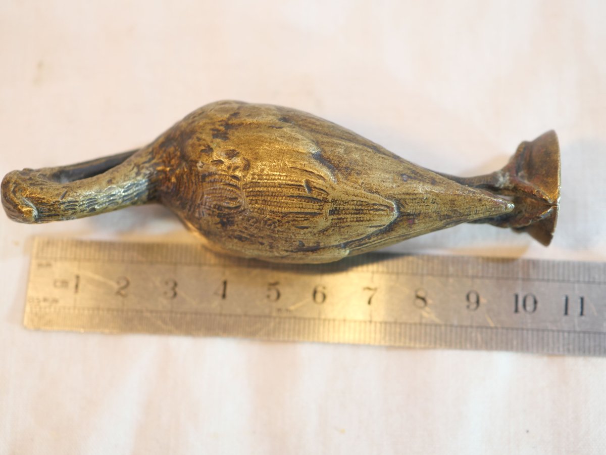 Automotive Radiator Mascot Heron Bronze Statuette Signed Below Sge24her001-photo-1