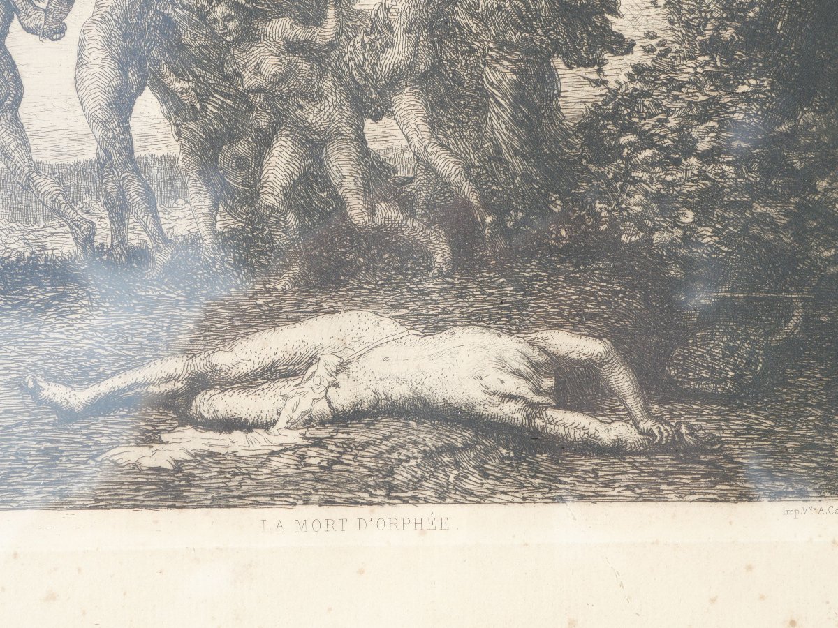 Framed Lithograph XIX La Mort d'Orphée Feyen Perrin May25lit001-photo-3