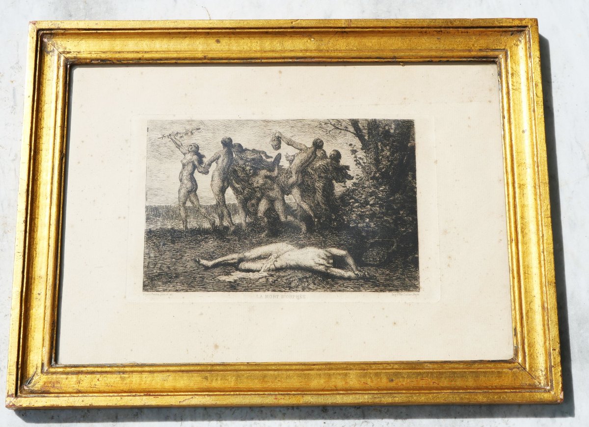 Framed Lithograph XIX La Mort d'Orphée Feyen Perrin May25lit001