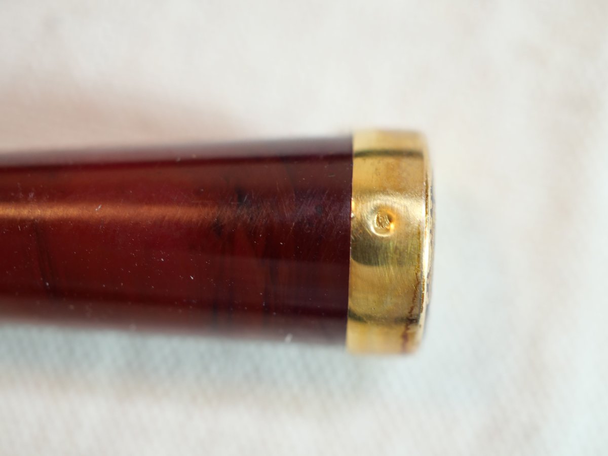 Cigarette Lighter, Amber, 750 Thousandths Gold Tip + 19th Century Case Ssl24fum002-photo-1