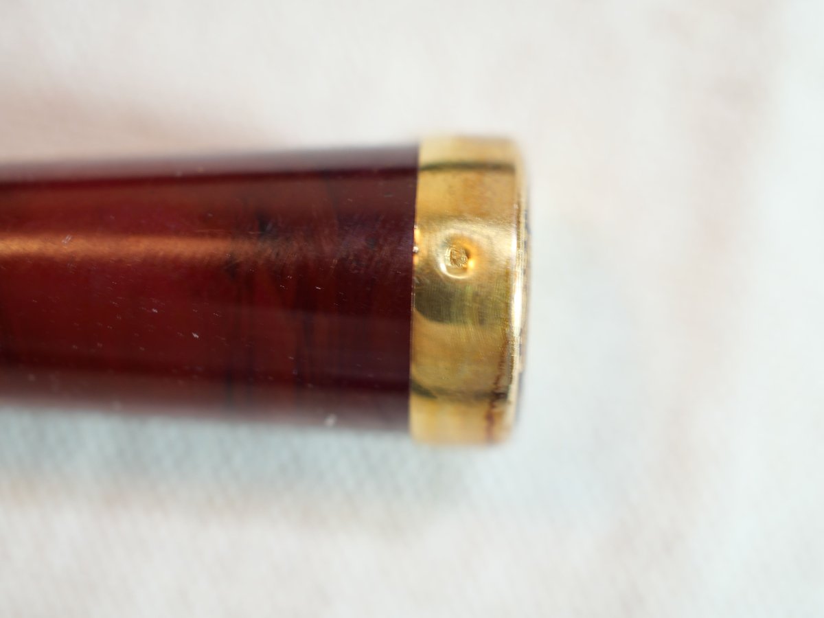 Cigarette Lighter, Amber, 750 Thousandths Gold Tip + 19th Century Case Ssl24fum002-photo-2