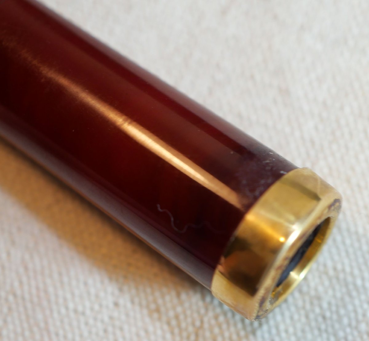 Cigarette Lighter, Amber, 750 Thousandths Gold Tip + 19th Century Case Ssl24fum002-photo-4
