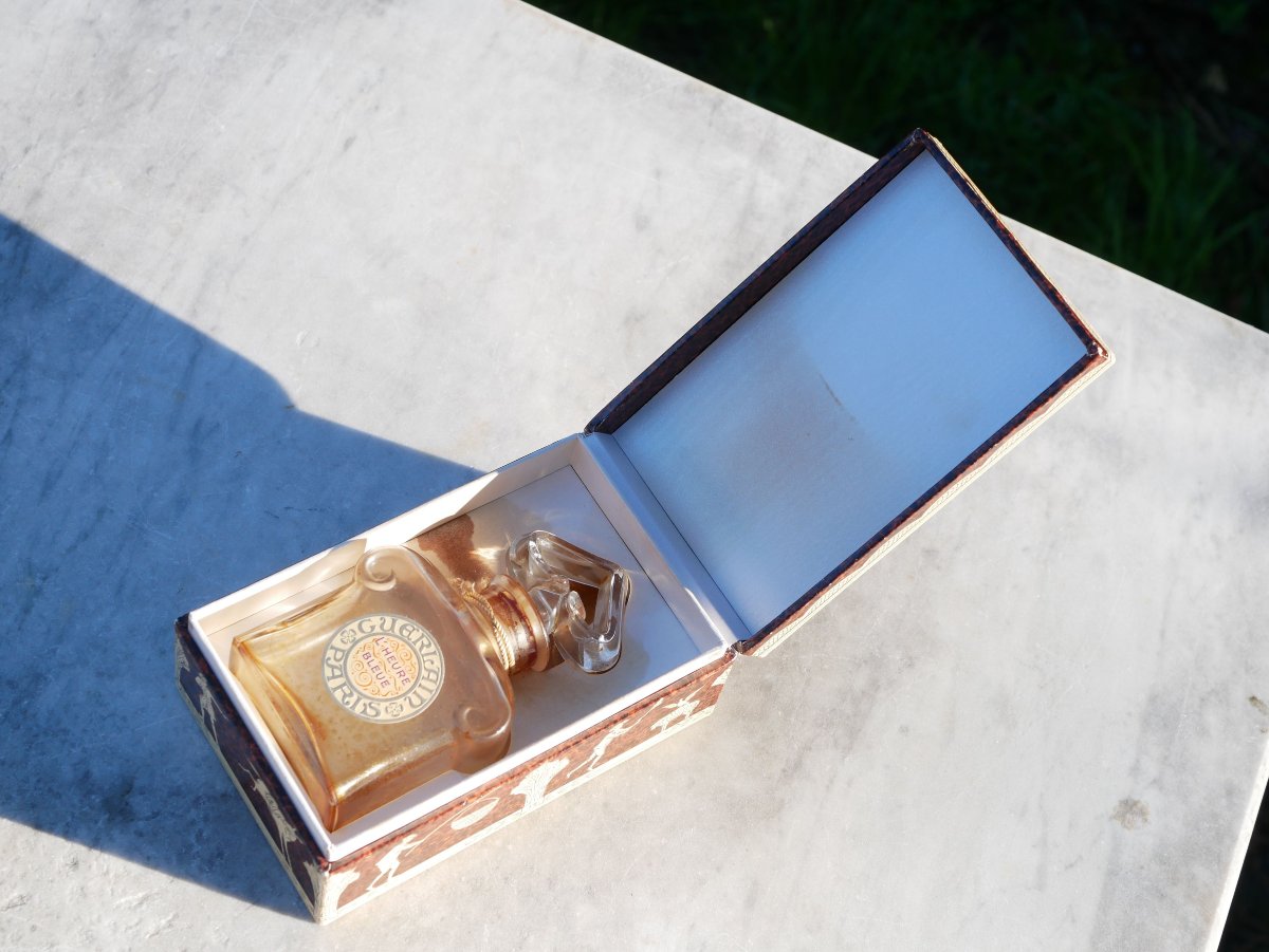 Guerlain l'Heure Bleue Perfume Bottle In Box, Cap Blocked, Leak In Box Lis26gue001-photo-2