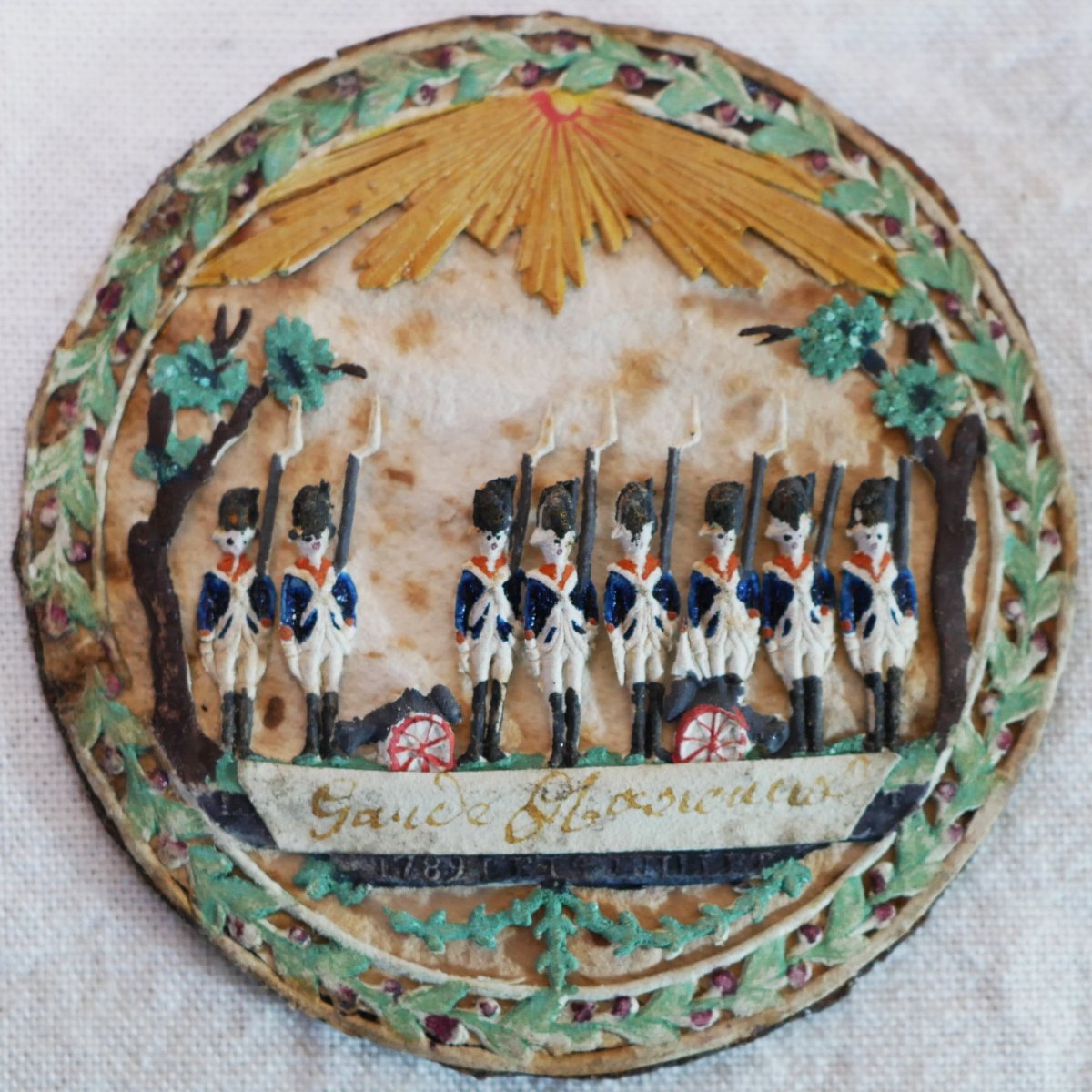 Miniature Medallion Featuring Soldiers Of The Paperolle National Guard, 1789, Sdb25por002-photo-2
