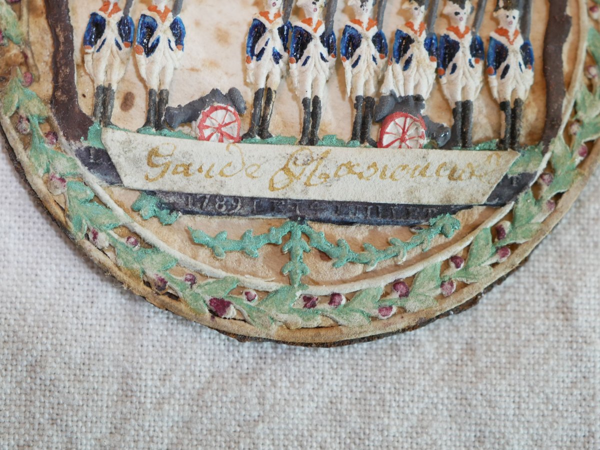 Miniature Medallion Featuring Soldiers Of The Paperolle National Guard, 1789, Sdb25por002-photo-2