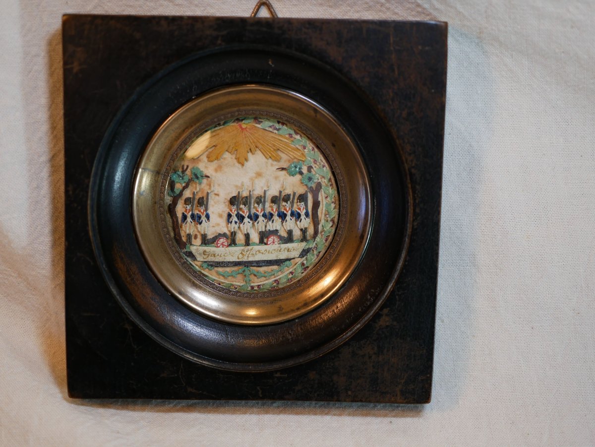 Miniature Medallion Featuring Soldiers Of The Paperolle National Guard, 1789, Sdb25por002-photo-6