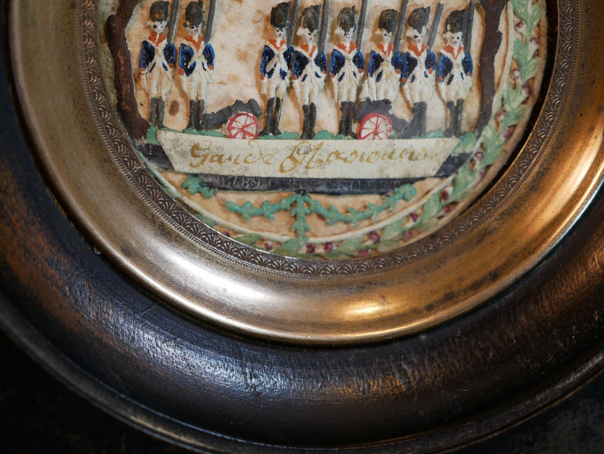 Miniature Medallion Featuring Soldiers Of The Paperolle National Guard, 1789, Sdb25por002-photo-7