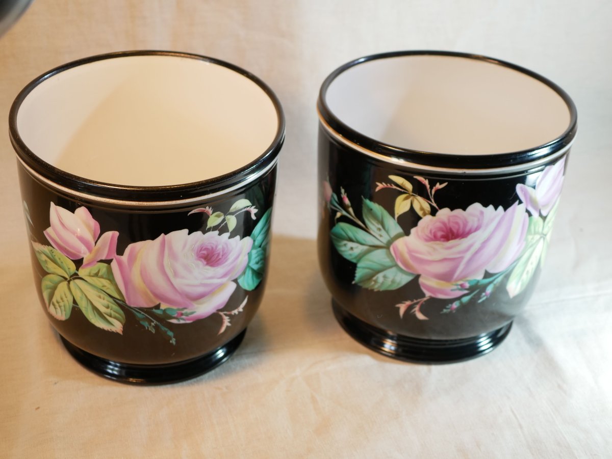 Pair Of Napoleon III Planters, Paris Porcelain, 19th Century, Interchangeable Designs Hay26par001-photo-1