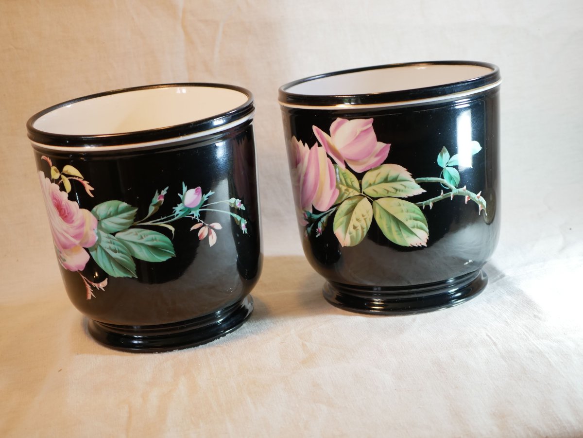 Pair Of Napoleon III Planters, Paris Porcelain, 19th Century, Interchangeable Designs Hay26par001-photo-2