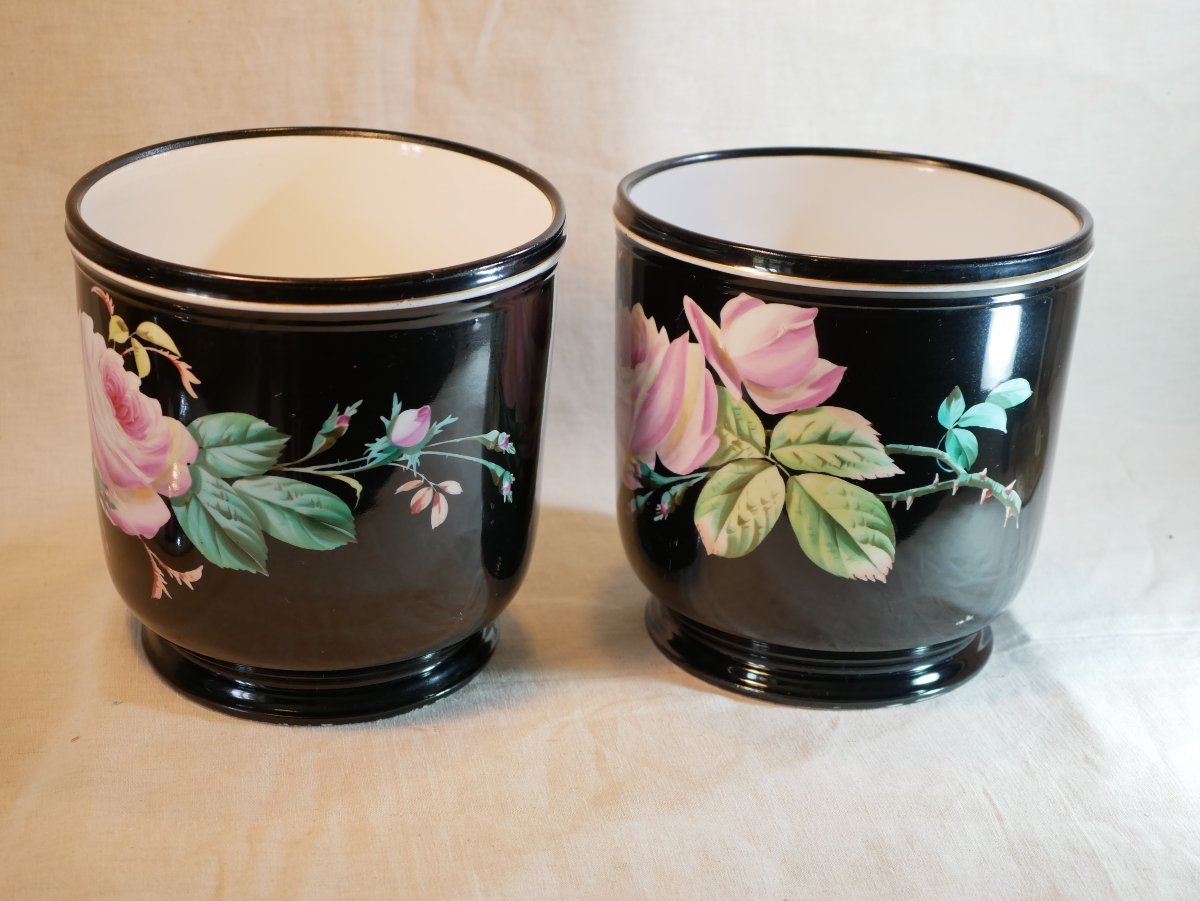 Pair Of Napoleon III Planters, Paris Porcelain, 19th Century, Interchangeable Designs Hay26par001-photo-3