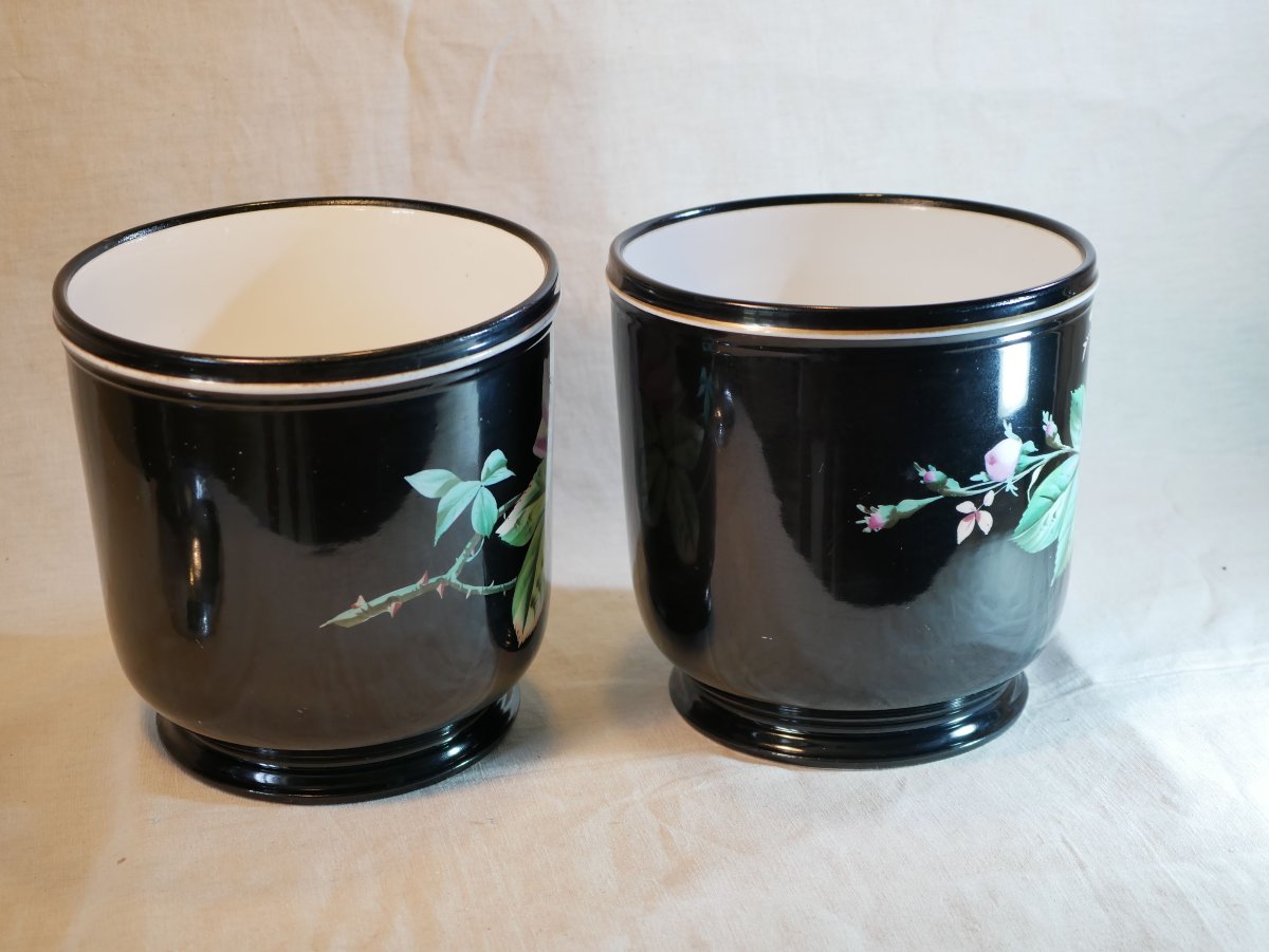 Pair Of Napoleon III Planters, Paris Porcelain, 19th Century, Interchangeable Designs Hay26par001-photo-5