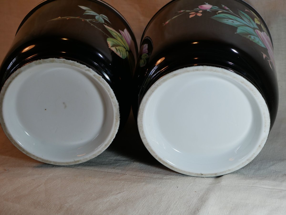 Pair Of Napoleon III Planters, Paris Porcelain, 19th Century, Interchangeable Designs Hay26par001-photo-8
