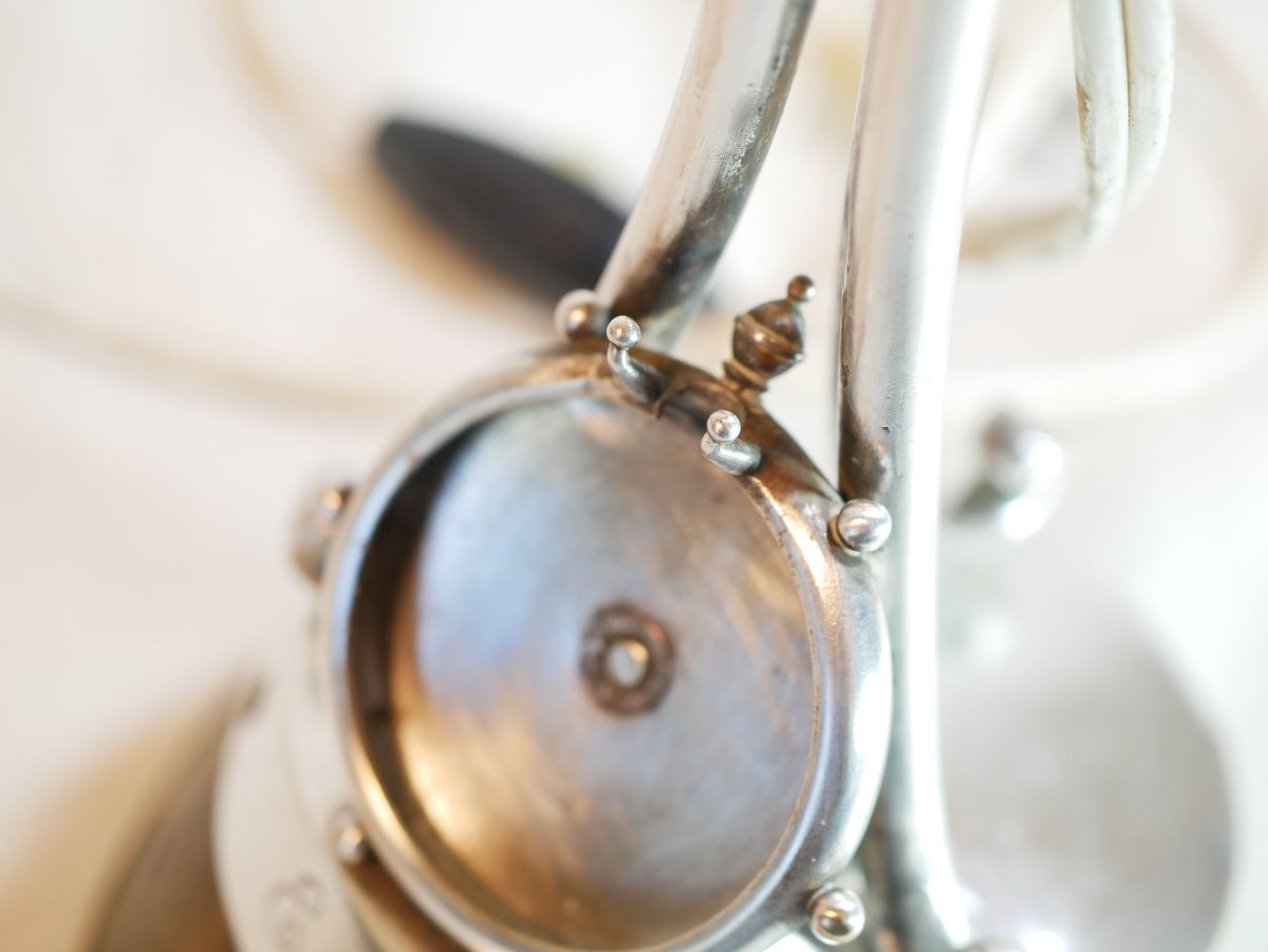 Rowland Ward "edelweiss" Horse Hoof-shaped Floor Lamp, Silver-plated Metal, With Stand, Amf25lmp001-photo-5