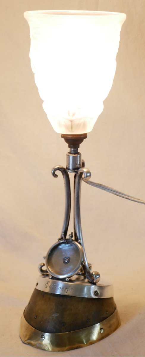 Rowland Ward "edelweiss" Horse Hoof-shaped Floor Lamp, Silver-plated Metal, With Stand, Amf25lmp001-photo-6