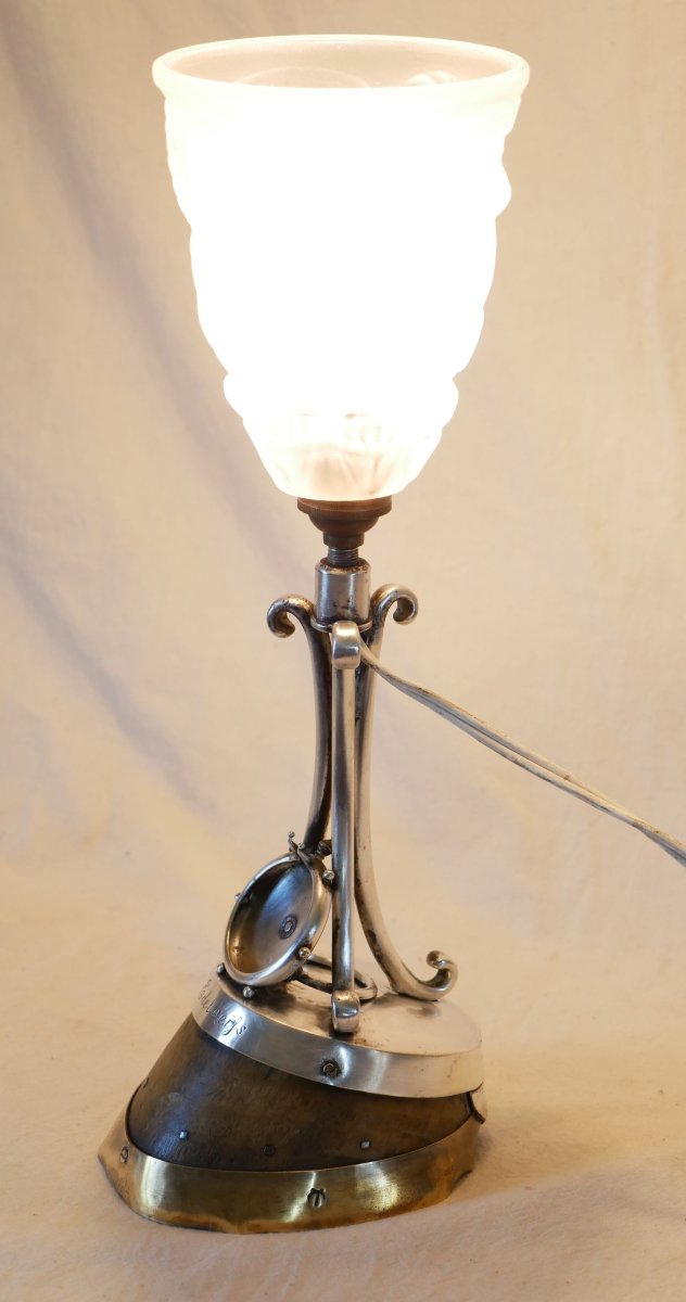 Rowland Ward "edelweiss" Horse Hoof-shaped Floor Lamp, Silver-plated Metal, With Stand, Amf25lmp001-photo-7