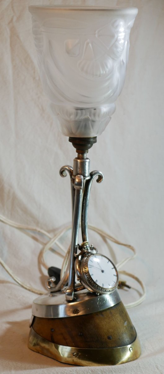 Rowland Ward "edelweiss" Horse Hoof-shaped Floor Lamp, Silver-plated Metal, With Stand, Amf25lmp001