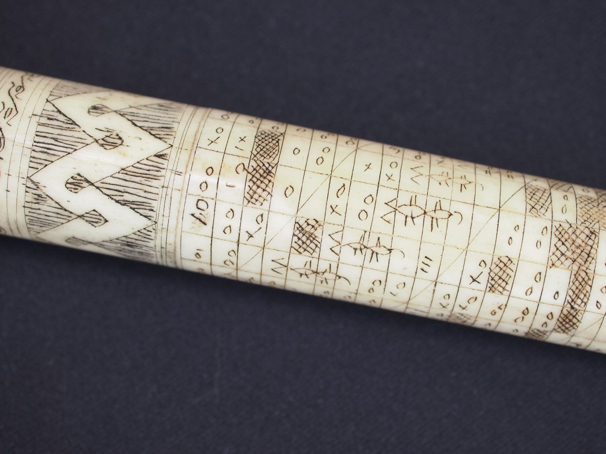 Canne à calendrier lunisolaire divinatoire de datu PORHALAAN BATAK TOBA SUMATRA INDONÉSIE XIX e-photo-3