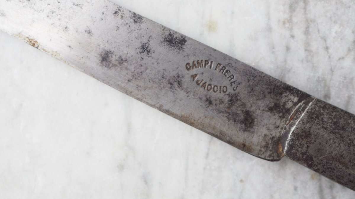 Large Corsican "vendetta" Navaja Folding Knife By Campi, Ajaccio, 19th Century, Ifs26ven001-photo-3