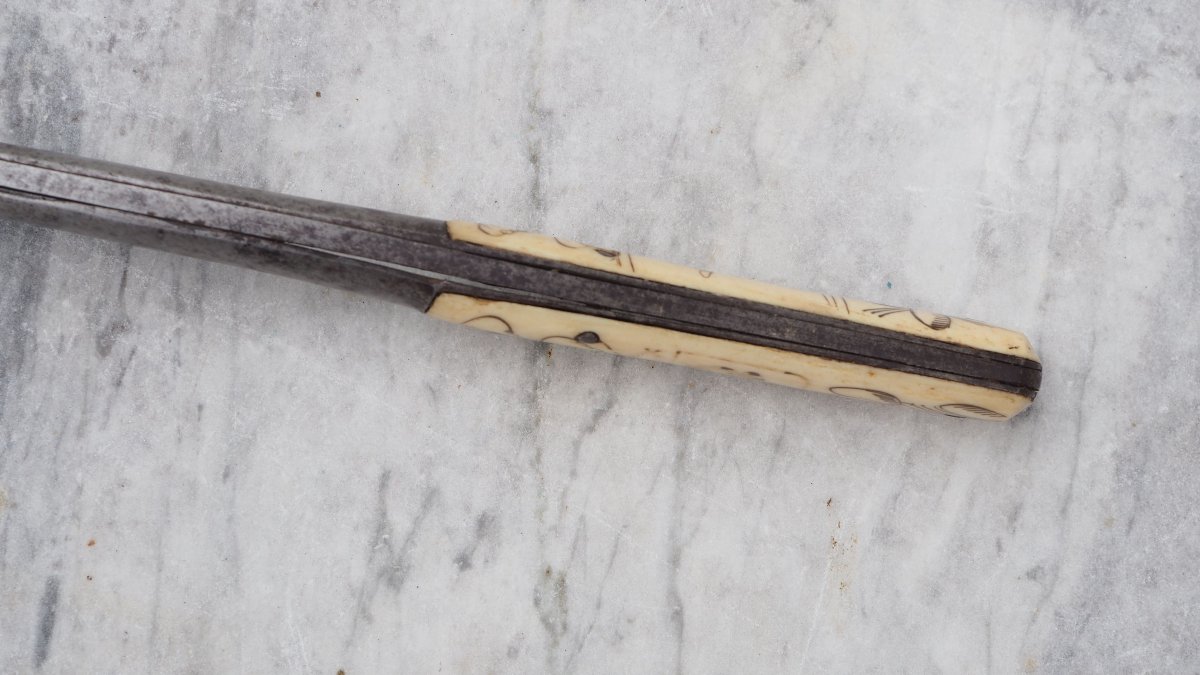 Large Corsican "vendetta" Navaja Folding Knife By Campi, Ajaccio, 19th Century, Ifs26ven001-photo-4