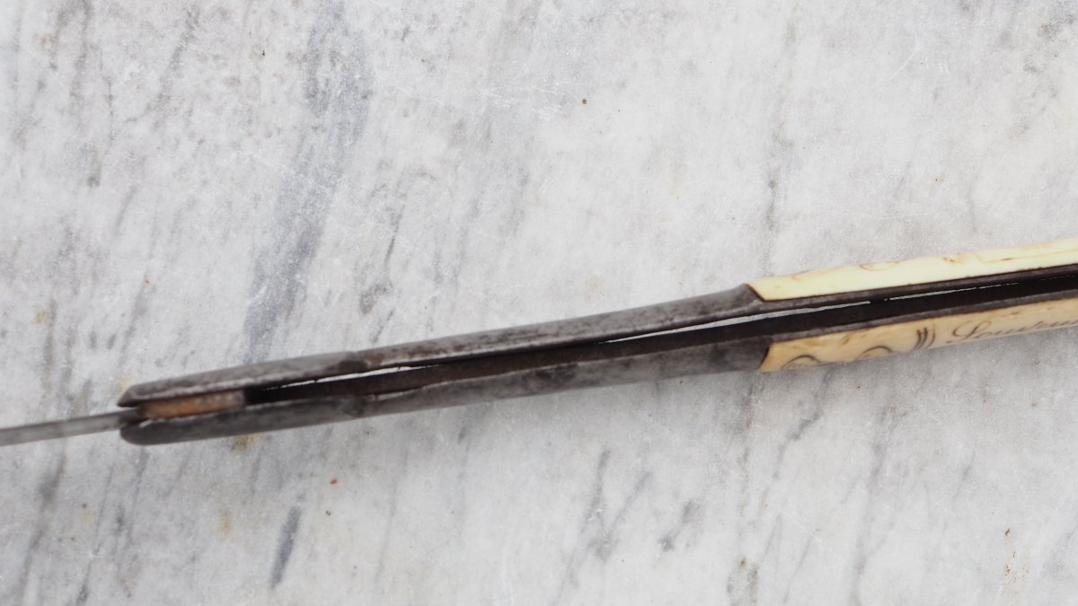 Large Corsican "vendetta" Navaja Folding Knife By Campi, Ajaccio, 19th Century, Ifs26ven001-photo-2