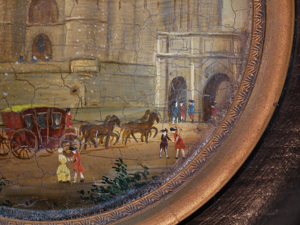 La Bastille avant la Révolution — Miniature à l'huile sur panneau XVIIIe - SDB25POR003-photo-5