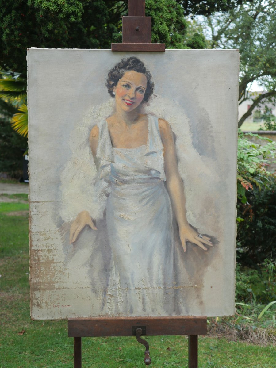 Jean-dominique Van Caulaert 1897 Large Full-length Portrait Of An Elegant Woman 1936  Vim25hst001-photo-3