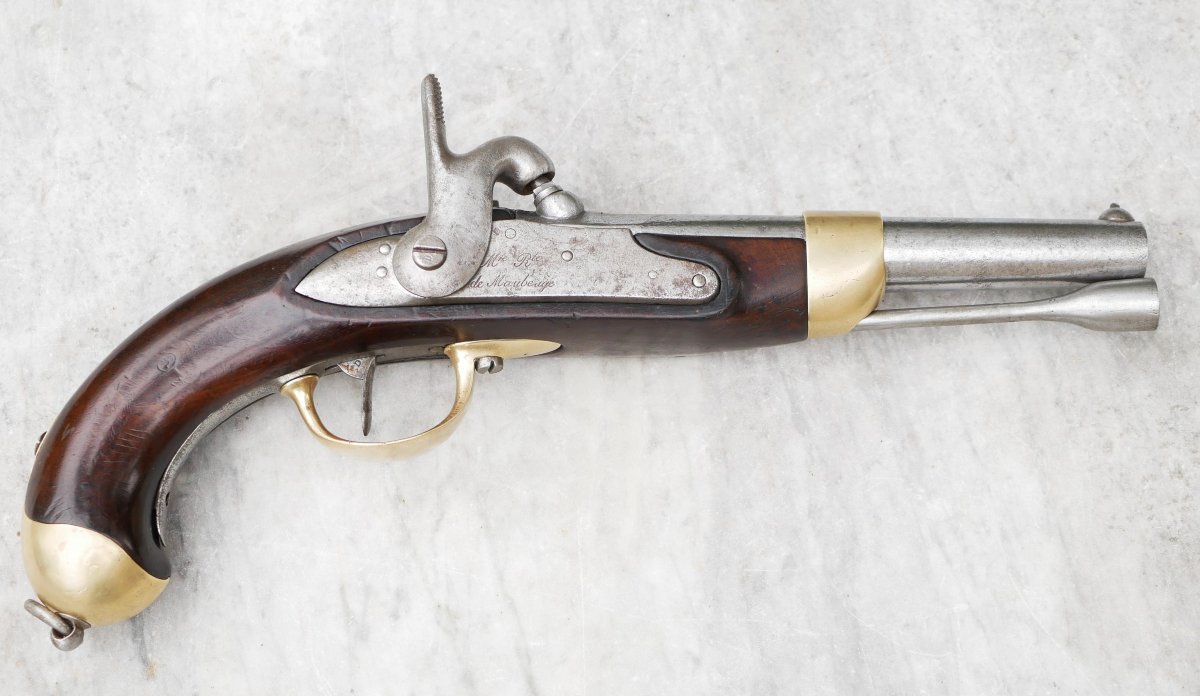 Functional 1822tbis Cavalry Service Pistol, Manufacture Royale Maubeuge, Single Serial Number