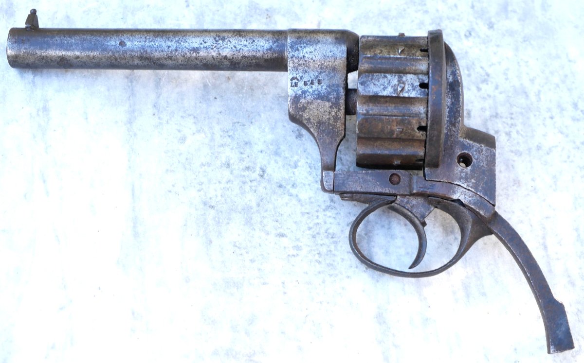 PARTIE énorme revolver Lefaucheux triple action 10 coups calibre 12 mm broche LIS25REV001-photo-3