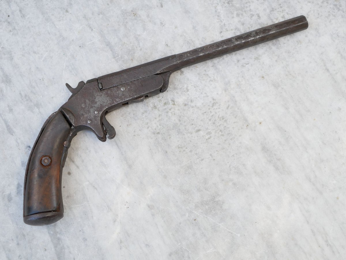 Single-shot Parlor Pistol – 5 Mm Rimfire Caliber – 19th Century – Needs Restoration Am-photo-2