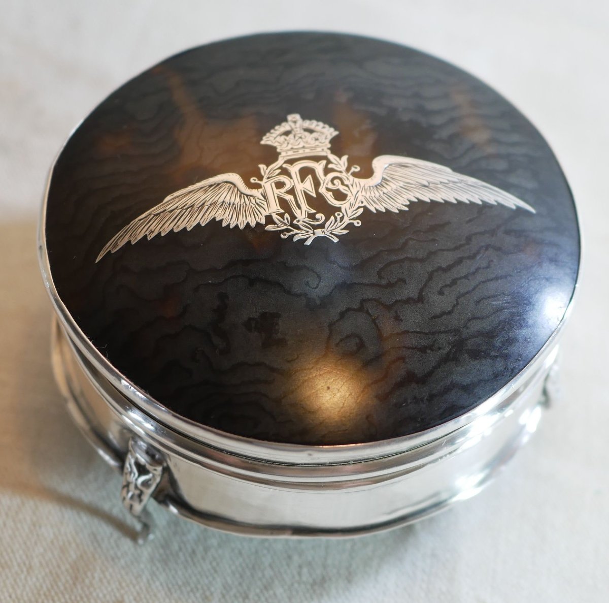 Silver Box Bearing The Royal Flying Corps (rfc) Emblem, World War I Ssl26rfc001-photo-4