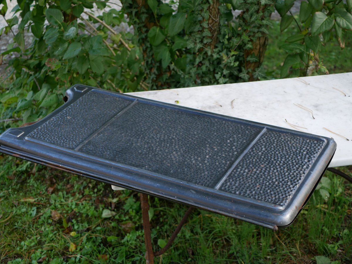England Art Deco "machine Age"  1930 Folding Fireplace Screen, Hammered Iron Ssl26ecr001-photo-4