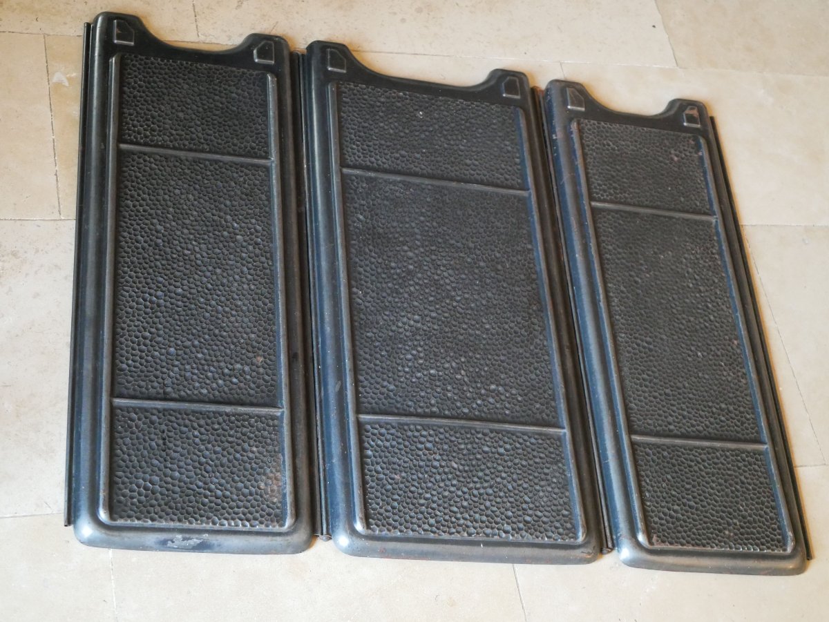 England Art Deco "machine Age"  1930 Folding Fireplace Screen, Hammered Iron Ssl26ecr001-photo-6