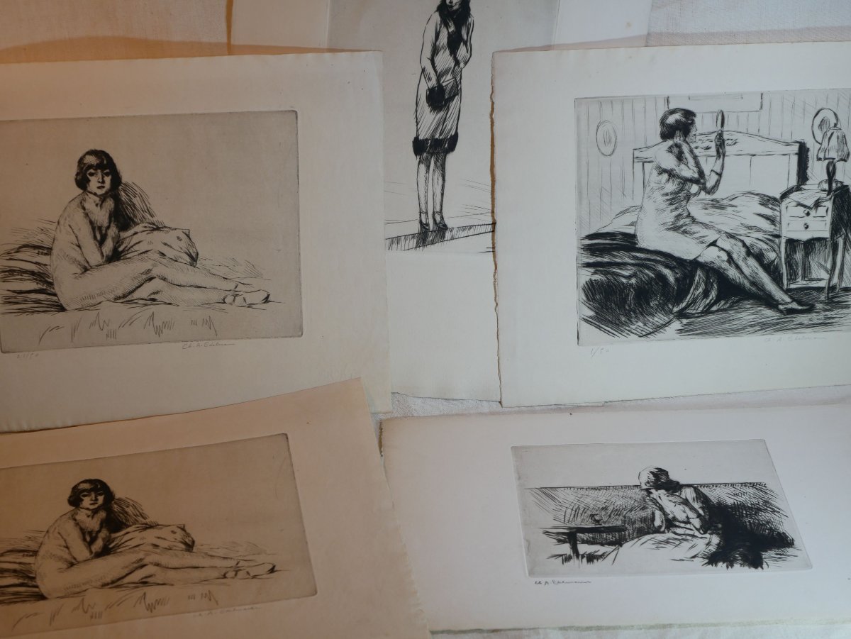 Charles-Auguste EDELMANN (1879-1950) gravures originales  femmes Années 1920-1930 SSL26EDE002-photo-2