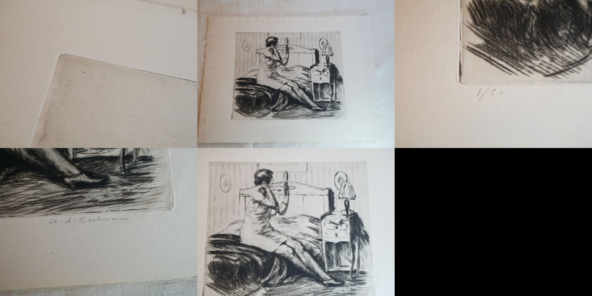 Charles-Auguste EDELMANN (1879-1950) gravures originales  femmes Années 1920-1930 SSL26EDE002-photo-3