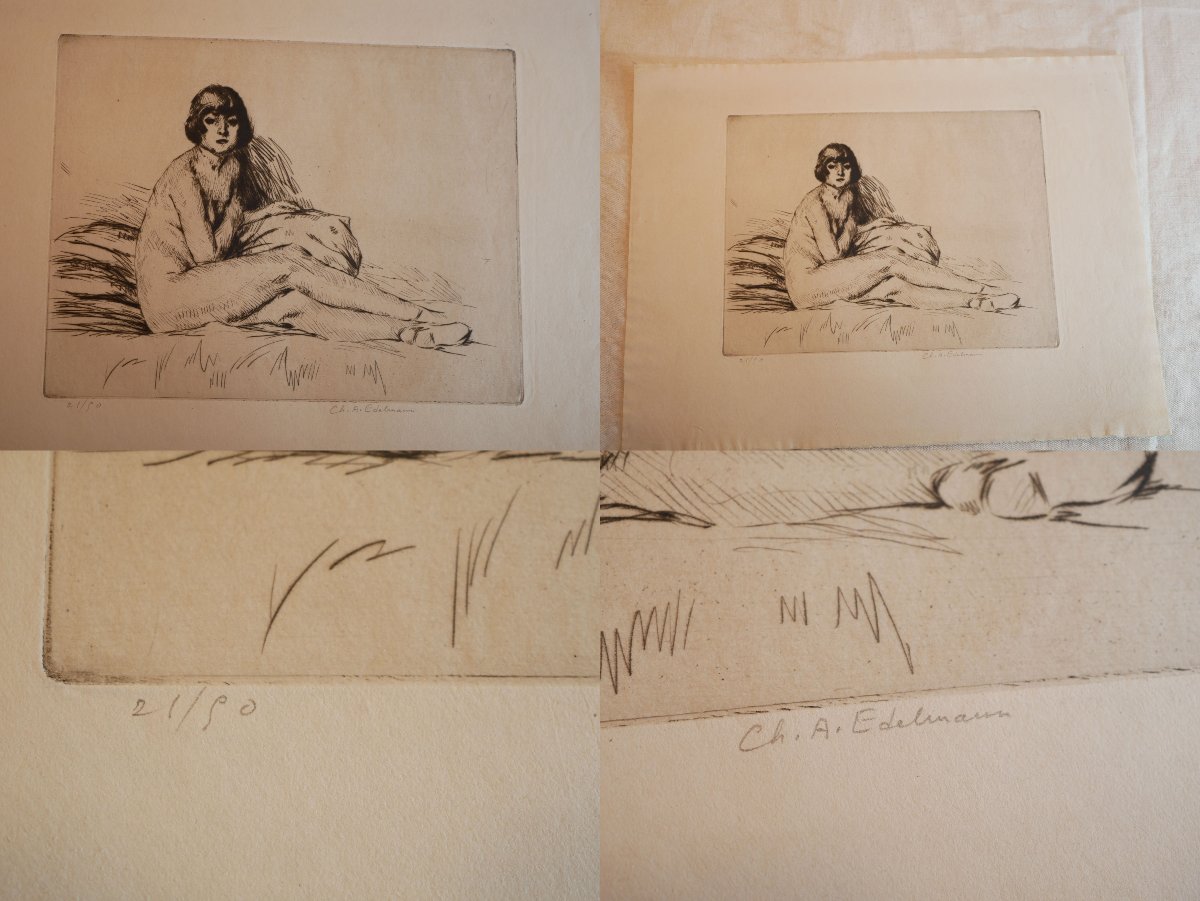 Charles-Auguste EDELMANN (1879-1950) gravures originales  femmes Années 1920-1930 SSL26EDE002-photo-4
