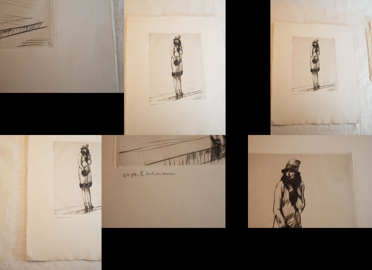 Charles-Auguste EDELMANN (1879-1950) gravures originales  femmes Années 1920-1930 SSL26EDE002-photo-1