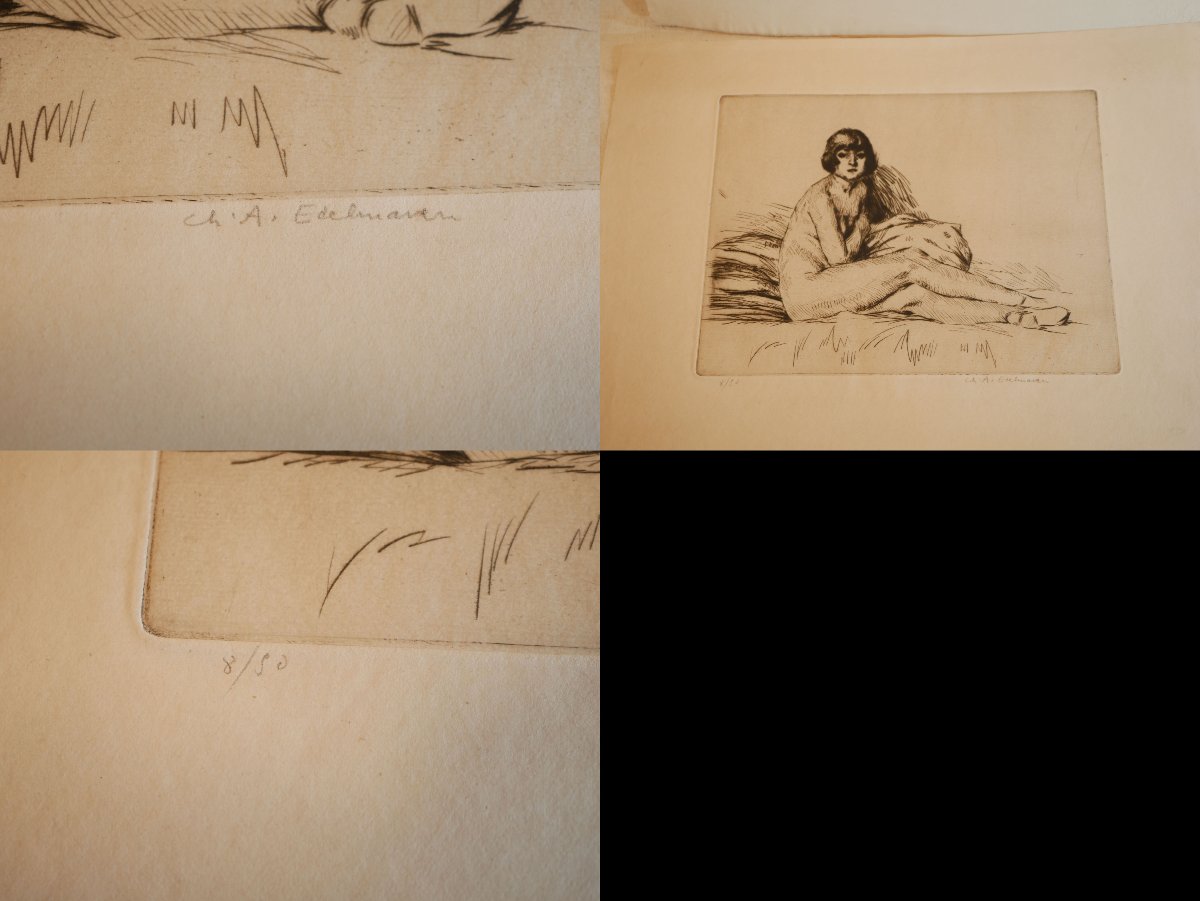 Charles-Auguste EDELMANN (1879-1950) gravures originales  femmes Années 1920-1930 SSL26EDE002-photo-3