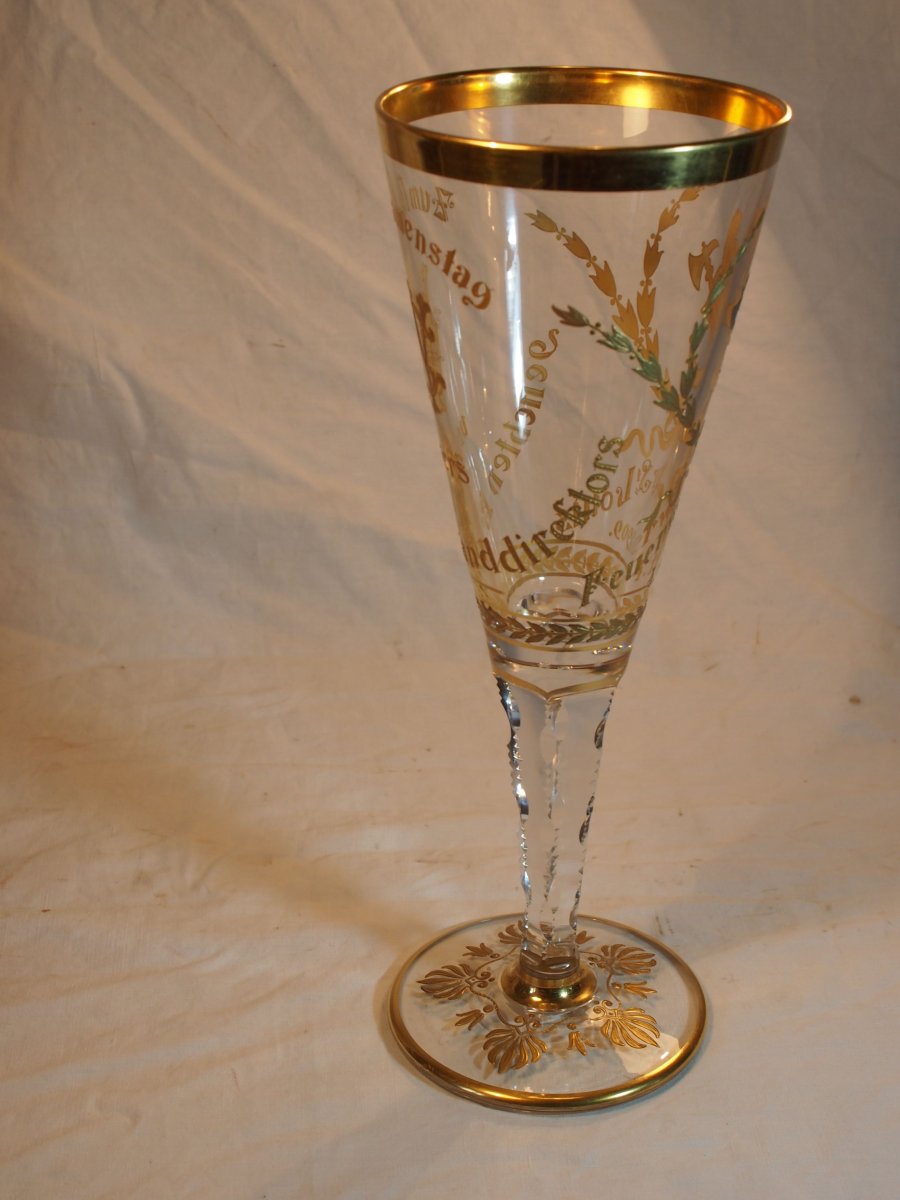 Verre Cristal Saint Louis De Grande Dimension - Coupe d'Honneur Pompier Allemand 1909-photo-3