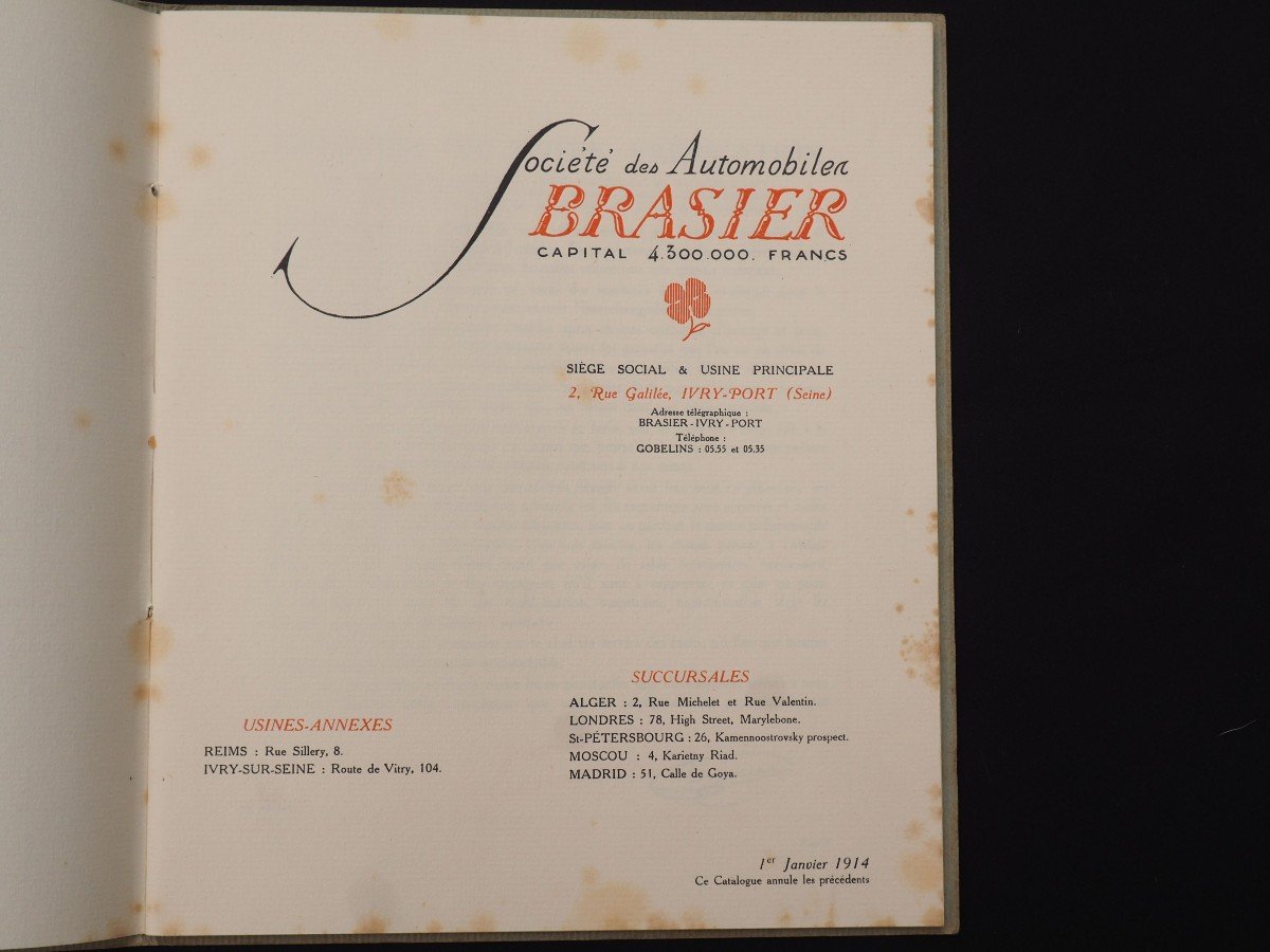 Advertising Catalog Booklet - Automobiles Brasier From 1914-photo-3