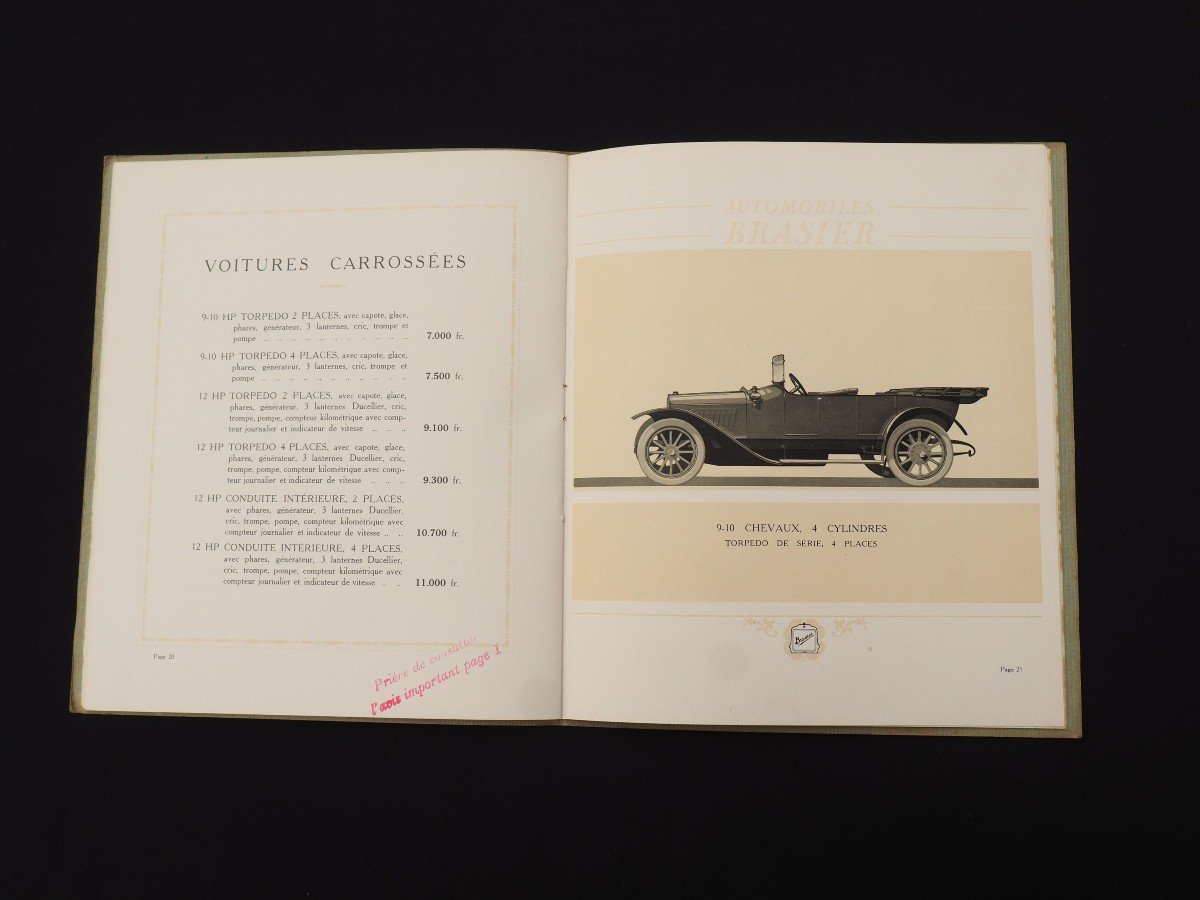 Advertising Catalog Booklet - Automobiles Brasier From 1914-photo-8