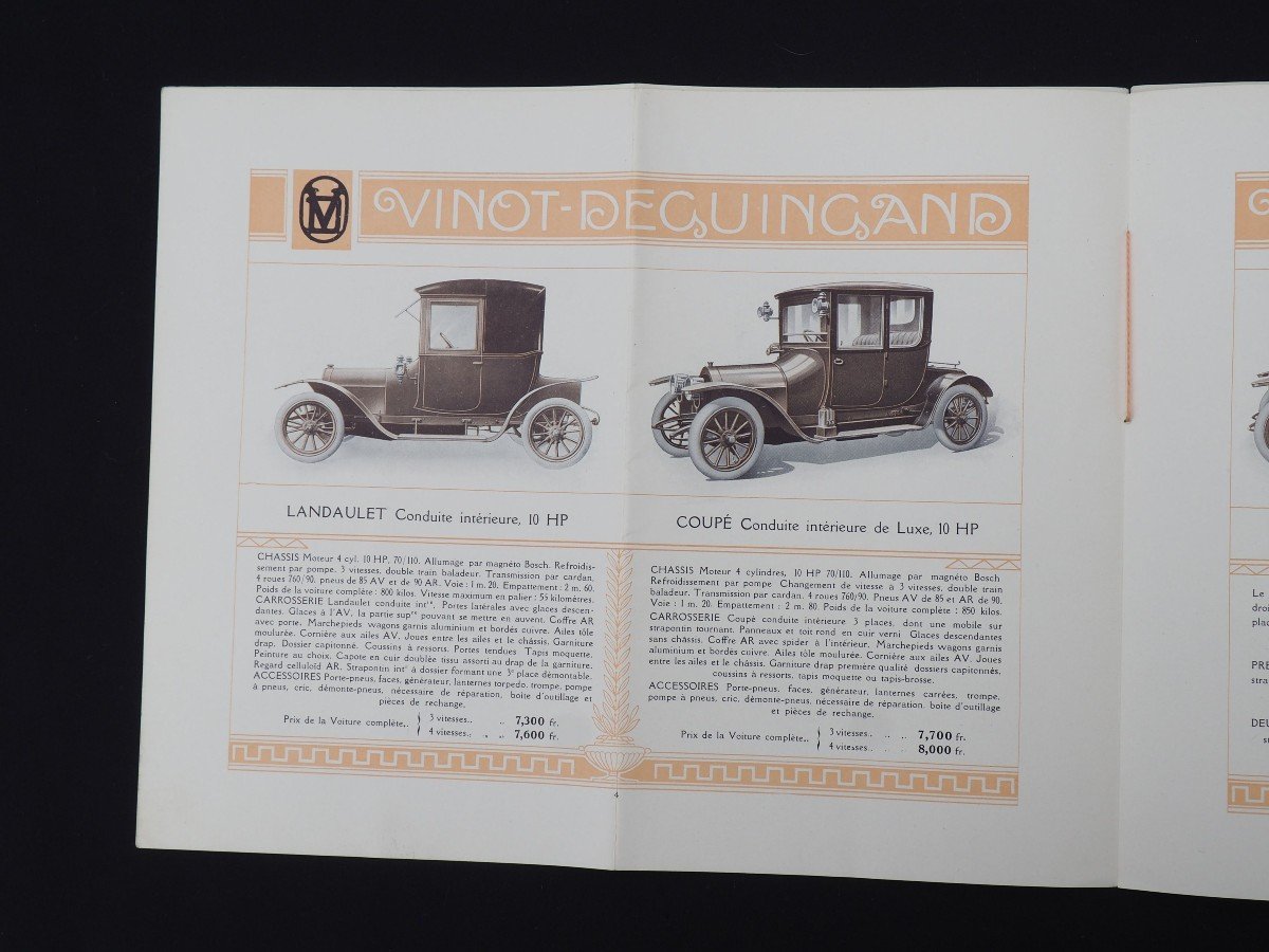 Plaquette Publicitaire - Automobiles Vinot Deguingand époque 1ère Guerre Mondiale-photo-4